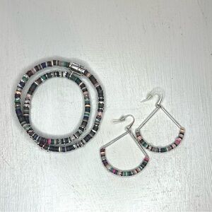 Authentic Kendra Scott Reece Drop Earrings & Wrap Bracelet